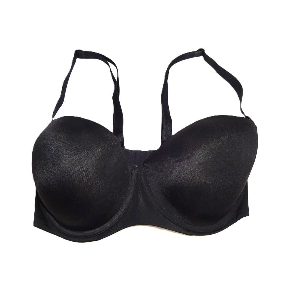 Lane Bryant Cacique Bra Multi-Way Strapless Lightweight 36DDD Black With Straps